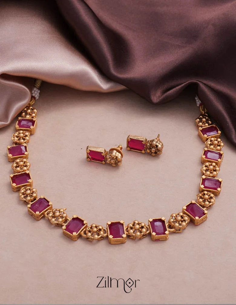 Karthi Flower Antique Necklace Set