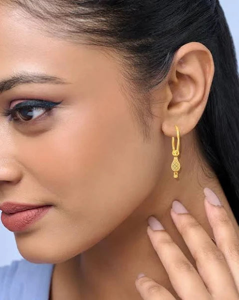 Aura Women Yellow Gold Hoop Earrings For Women
