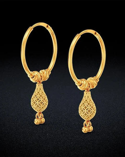 Aura Women Yellow Gold Hoop Earrings For Women