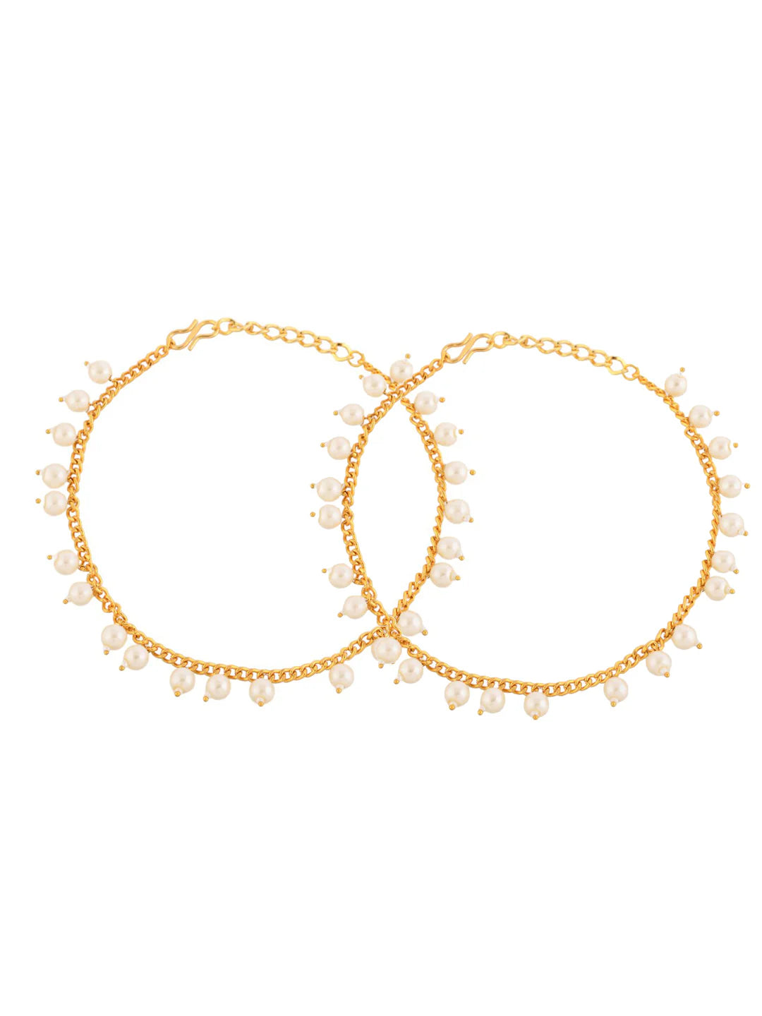 Teejh Kasturi Pearl and Gold Anklets