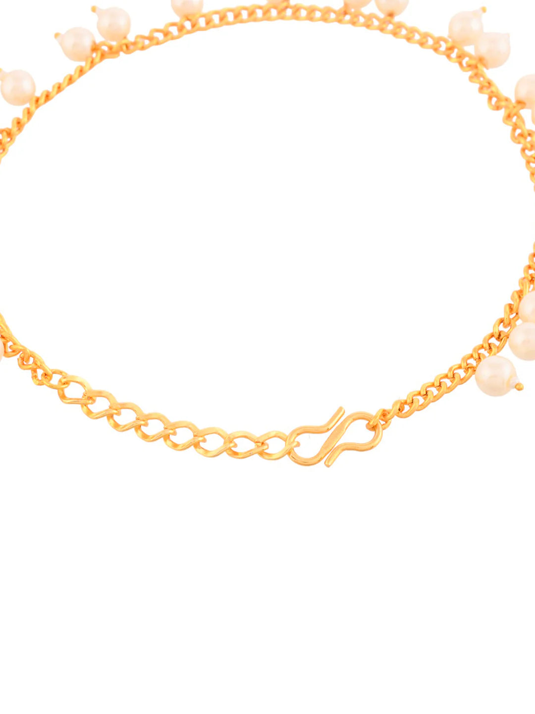 Teejh Kasturi Pearl and Gold Anklets