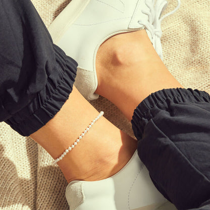 4-4.5mm Cultured Pearl Anklet with 14kt Yellow Gold. 9"