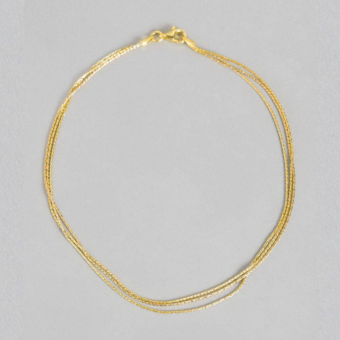 Aura Set of Pure Sterling Silver Gold-Plated Anklet
