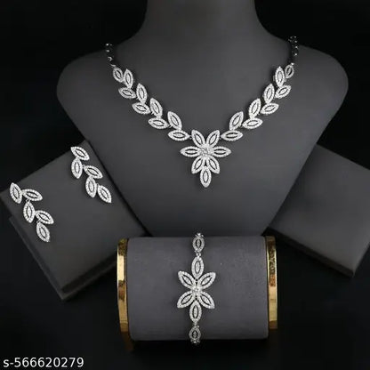 Premium Jewellery Set for Women | Bridal Necklace, Earrings & Bracelet Combo | Wedding & Party Wear | Stylish & Design