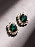 Aura 18K Gold-Plated Emerald Green Crystal & Cubic Zirconia Studded Necklace Set
