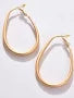 Aura Gold Toned Contemporary Hoop Earrings