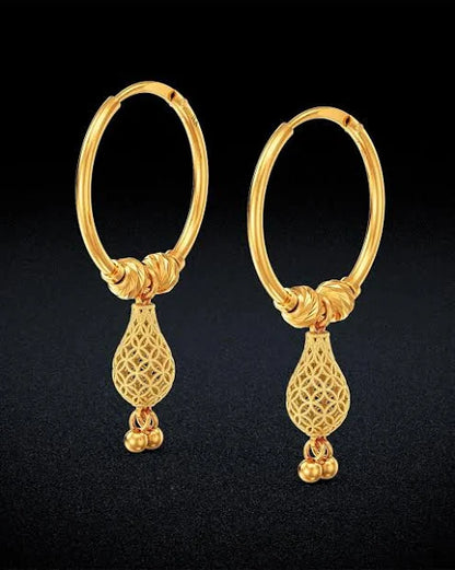 Aura Women Yellow Gold Hoop Earrings For Women