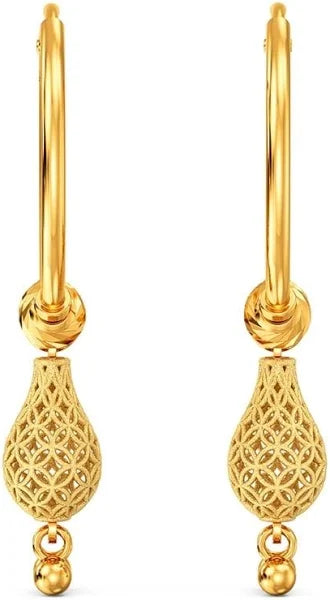 Aura Women Yellow Gold Hoop Earrings For Women